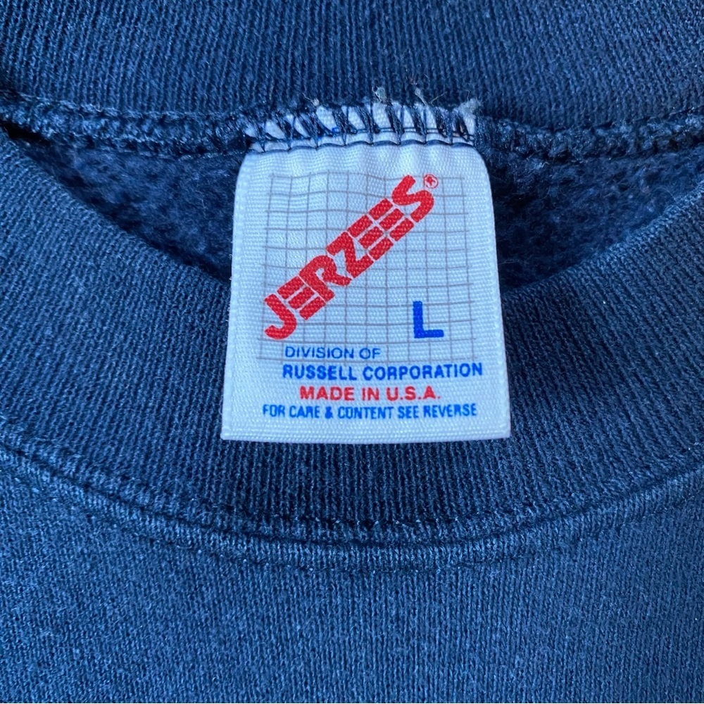 Vintage 1995 “Wanna Shop” Navy Blue Jerzees Sweatshirt - Picture 4 of 4